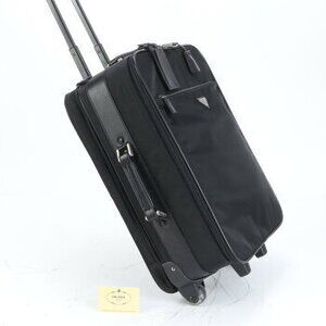 Prada Tessuto Saffiano suitcase triangle logo carry on bag trunk